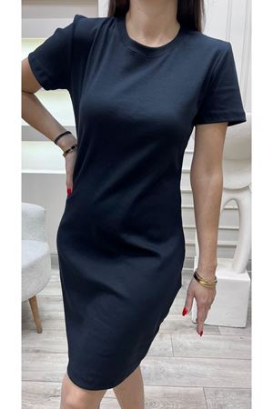 Kadın Siyah Basic Kısa Kollu Elbise - Pamuklu Slim Fit Yazlık Model