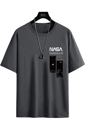 NASA Baskılı Uzay Temalı Oversize Tişört 
