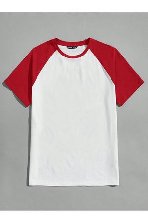 Oversize Kırmızı Beyaz T-shirt - Reglan Kol Unisex Rahat Kalıp