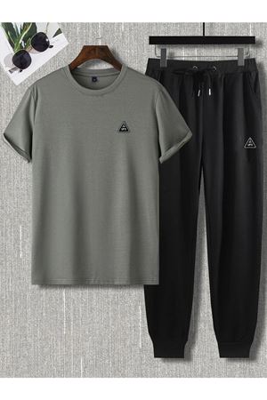 Ufo Logo Füme T-shirt Siyah Eşofman Altı Jogger- Baskı Alt Üst Eşofman Takımı Oversize Bisiklet Yak