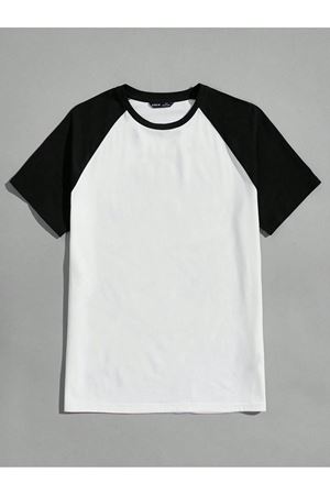 Oversize Siyah Beyaz T-shirt - Reglan Kol Unisex Rahat Kalıp