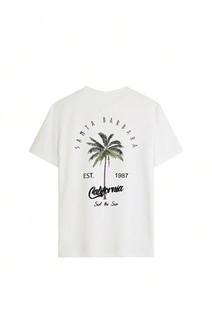 California 1987 Süprem T-Shirt - Beyaz Baskılı Oversize Bisiklet Yaka Kısa Kol Tişört