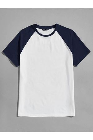 Oversize Lacivert Beyaz Baskısız T-shirt - Reglan Kol Unisex Rahat Kalıp