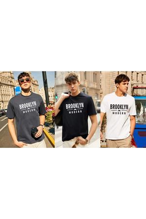 3 Lü Tişört Takımı Baskılı Oversize Unisex