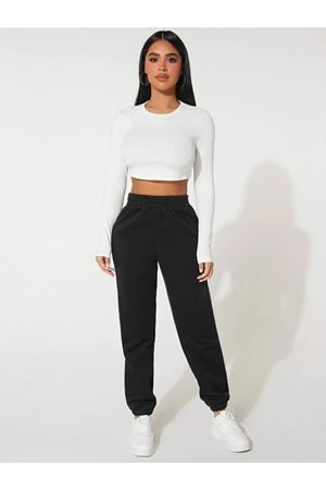 Kadın Siyah Oversize Eşofman Altı - Unisex