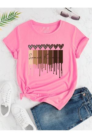 Leopar Desen Kalpler Süprem T-Shirt - Pembe Baskılı Oversize Bisiklet Yaka Kısa Kol Tişört