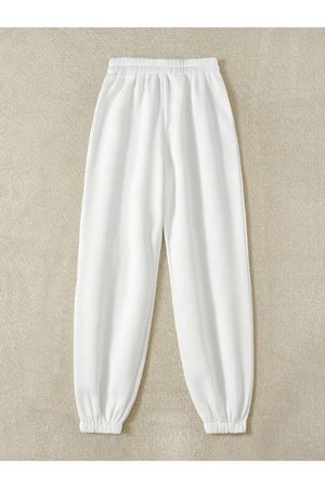 Kadın Beyaz Oversize Eşofman Altı - Unisex