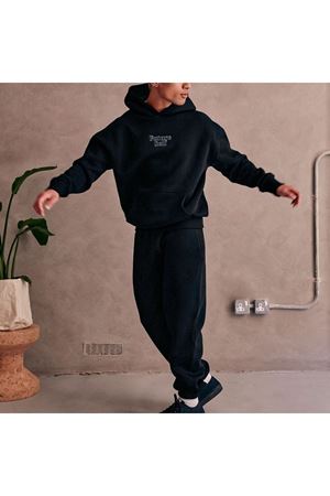 Future Self Eşofman Takımı Sweatshirt Jogger - Siyah Baskılı Oversize Şardonlu Kapüşonlu Lastik Paç