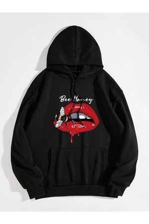 Unisex Bee Honey Sweatshirt Siyah