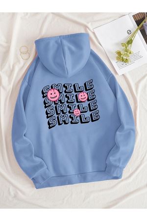 Unisex Smile Bebe Mavisi Oversize Sweatshirt