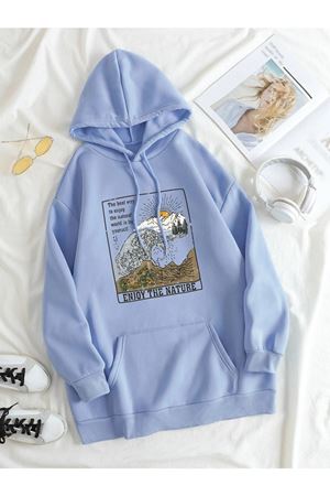 Unisex Enjoy Bebe Mavisi Oversize Sweatshirt