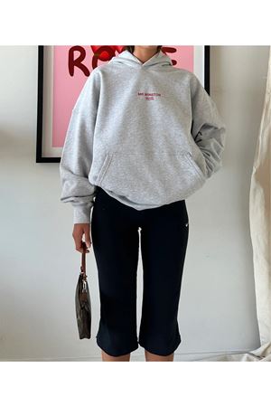 Gri Mr Winston Oversize Sweatshirt - Baskılı Pamuk Şardonlu