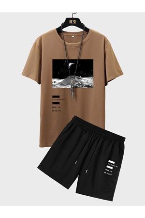 T-shirt Şort Vizon Siyah Alt Üst Kombin