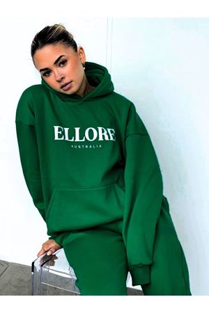 Yeşil Ellore Kadın Eşofman Takımı - Baskılı Oversize