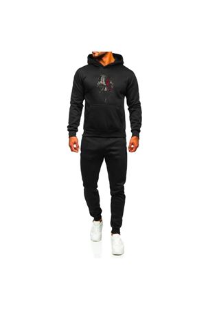 God Of War Eşofman Takımı Sweatshirt Jogger -Siyah Baskılı Oversize Şardonlu Kapüşonlu