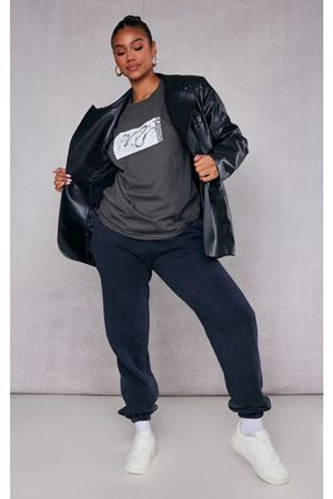 Füme Oversize Dragon T-shirt - Oversize Baskılı