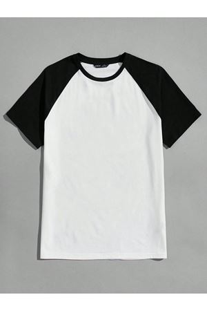 Oversize Siyah Beyaz Baskısız T-shirt - Reglan Kol Unisex Rahat Kalıp