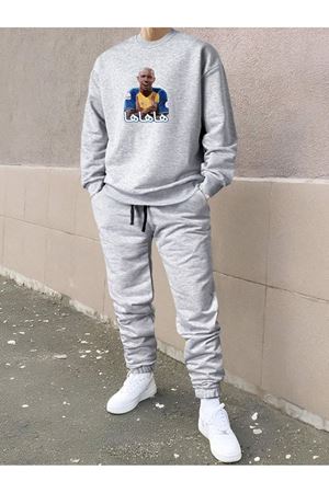 GRİ OVERSİZE BİSİKLET YAKA EŞOFMAN TAKIMI ANTALS