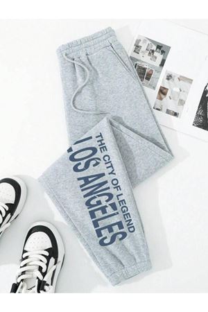 GRİ LOSANGLES BASKILI EŞOMAN