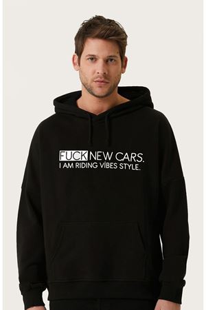 Unisex Oversize Baskılı Kapüşonlu Sweatshirt