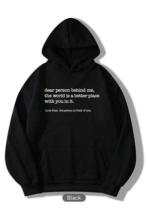 Siyah Kapüşonlu Oversize Sweatshirt Siyah dear person