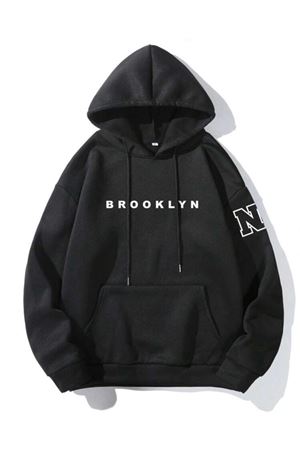 Kapüşonlu Oversize Sweatshirt Siyah  Unisex