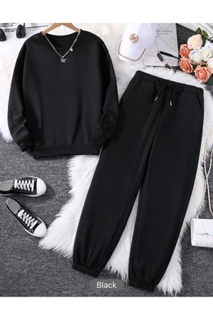 Oversize Basic Eşofman Takımı Siyah