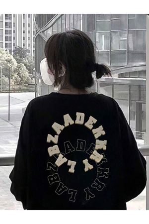 Bisiklet yaka Oversize Sweatshirt Siyah DEKKRYAGNU