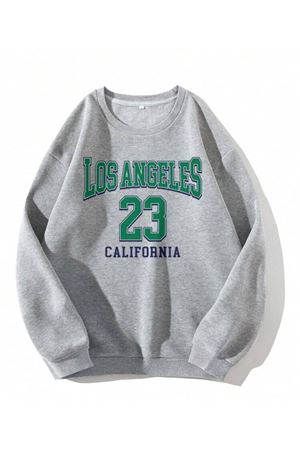 GRİ BİSİKLET YAKA Oversize Sweatshirt LOS23