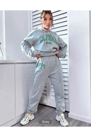 Kapüşonlu Eşofman Takımı Gri California