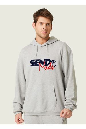 Unisex Oversize Send Nudes Baskılı Kapüşonlu Sweatshirt
