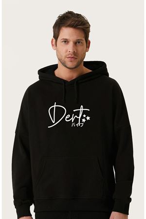 Unisex Oversize Dert Baskılı Kapüşonlu Sweatshirt