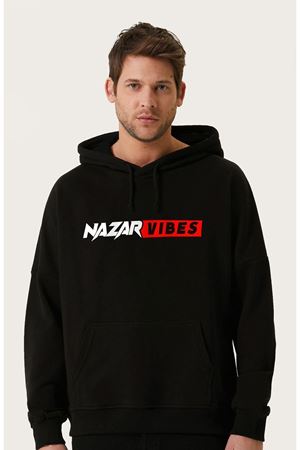 Unisex Oversize Nazar Baskılı Kapüşonlu Sweatshirt