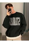 Erkek Siyah Standart Oversize Sweatshirt