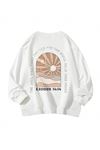 Exodus 14:14 Kışlık Kalın Sweatshirt - Beyaz Baskılı Oversize Kalın Kışlık Bisiklet Yaka