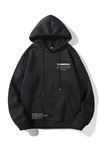 The Happiest Sweatshirt - Siyah Baskılı Oversize Kapüşonlu