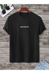 Brooklyn Minimal T-shirt - Siyah Baskılı Oversize Bisiklet Yaka Kısa Kol Tişört