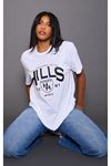 Hidden Hills Süprem T-Shirt - Beyaz Baskılı Oversize Bisiklet Yaka Kısa Kol Tişört