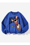 SAX MAVİSİ OVERSİZE SWEATSHİRT HAPPY DOG