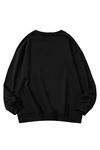 BİSİKLET YAKA Oversize Sweatshirt Siyah ATZA