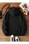 Siyah Kapüşonlu Oversize Sweatshirt Siyah pumpkins