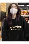 Bisiklet yaka Oversize Sweatshirt Siyah MALAMİMO