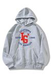 GRİ kapşonlu oversize estd 1980 sweatshirt