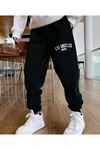 SİYAH Unisex LA Baskılı Jogger Eşofman Altı