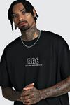 Unisex Siyah Oversize Before Anyone Else Baskılı Örme T-shirt