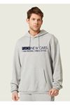 Unisex Oversize F'ck New Cars Baskılı Kapüşonlu Sweatshirt