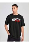 Unisex Oversize Send Nudes Baskılı T-shirt