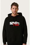Unisex Oversize Send Nudes Baskılı Kapüşonlu Sweatshirt
