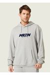 Unisex Oversize Mazın Baskılı Kapüşonlu Sweatshirt