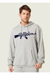 Unisex Oversize Illegal Baskılı Kapüşonlu Sweatshirt